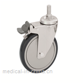 Zogo 87 Series 6 inch 150mm TPU swivel wheel caster with brake for medical equipment