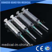 Disposable syringe with needle luer lock and luer slip